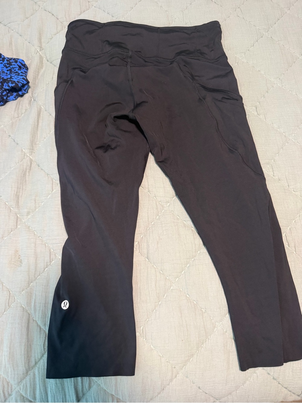 lululemon athletica cropped Fast and Free Black High-Rise Leggings